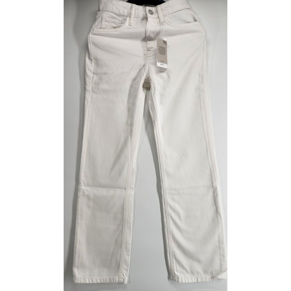 Mango Womens 34 Matilda White Medium Rise Straight Fit Jeans NWT